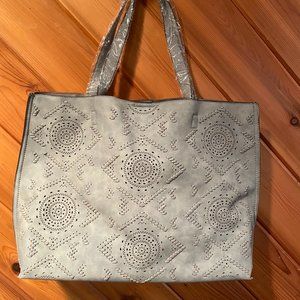Street Level Sueded Fabric Tote